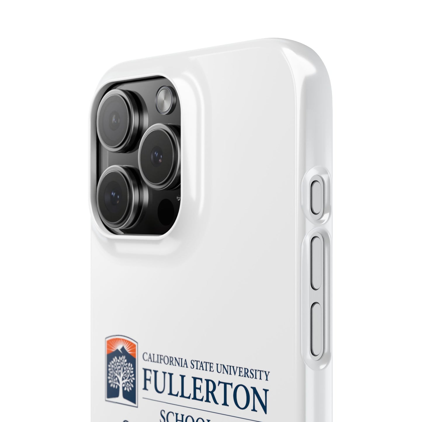 Cal State Fullerton University - Slim I-Phone Case - School of Social Work (White)