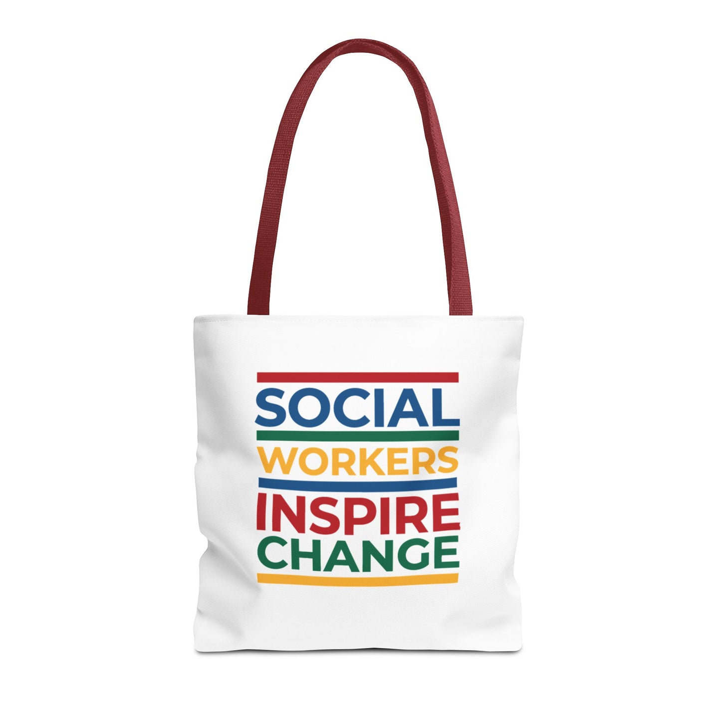 Social Worker Tote Bag — Inspirational "Social Workers Inspire Change" Two Side Design