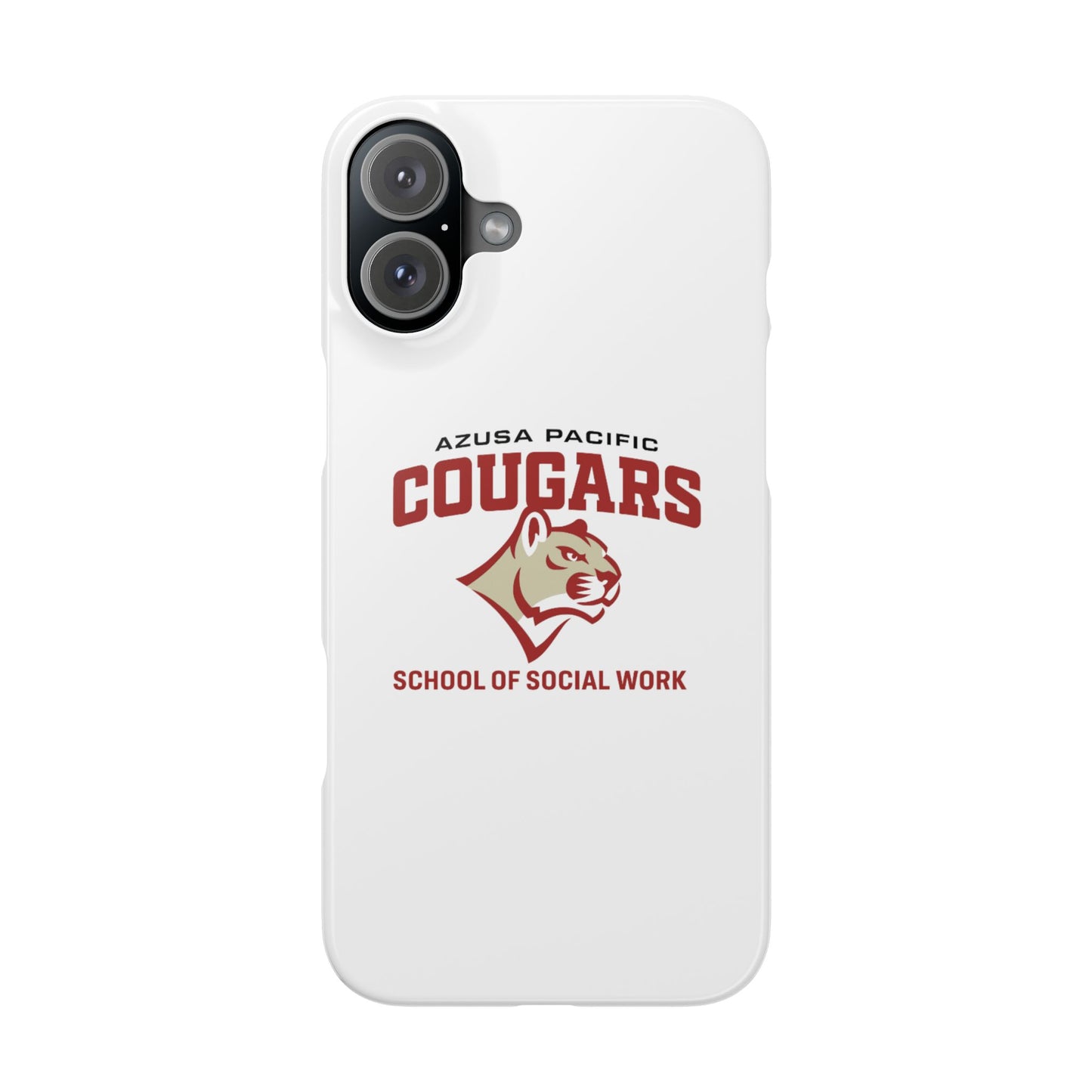 Azuza Pacific University - Slim I-Phone Case - School of Social Work (White)
