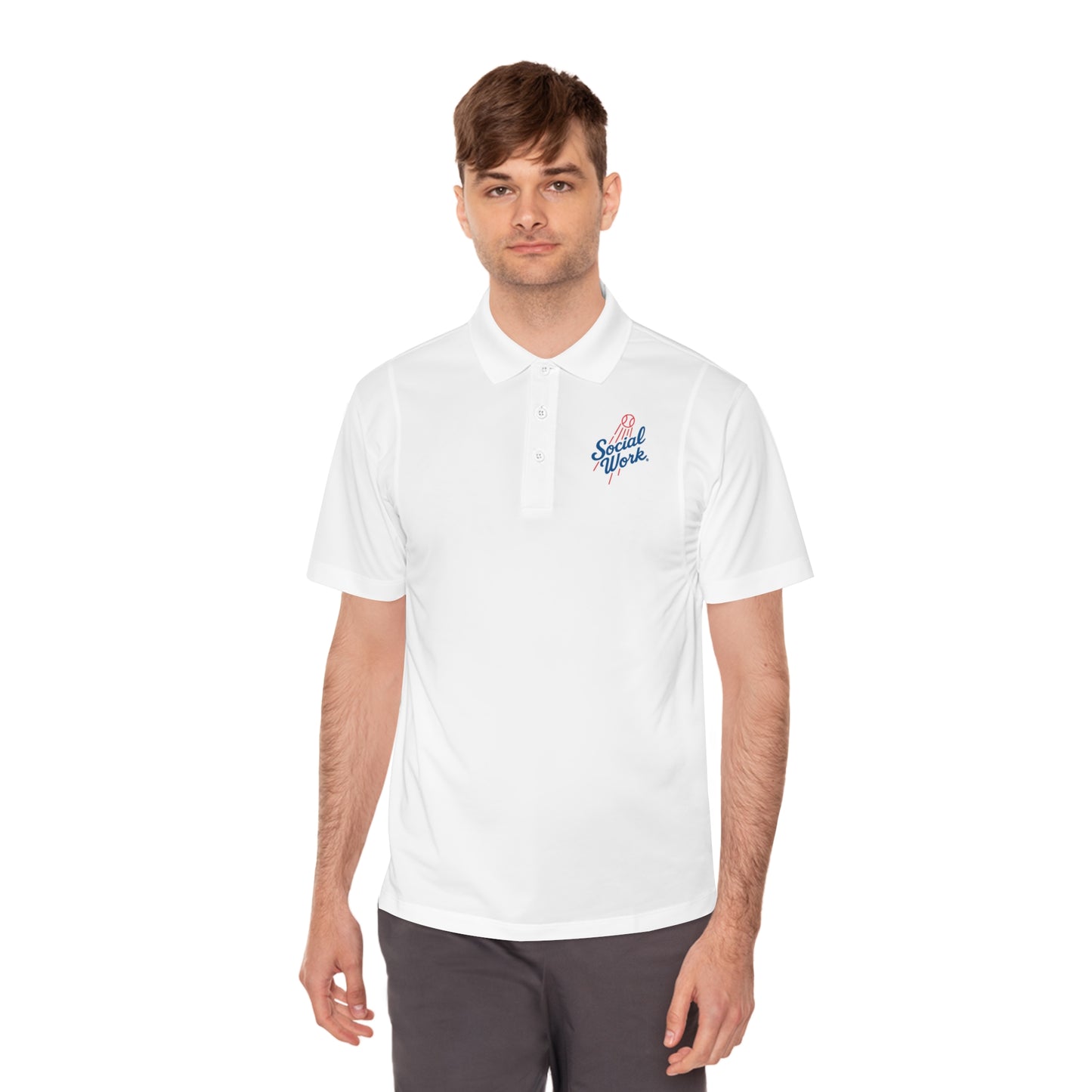 Sport Polo Shirt — Small "Special Week" Retro Script Chest Logo - Men's