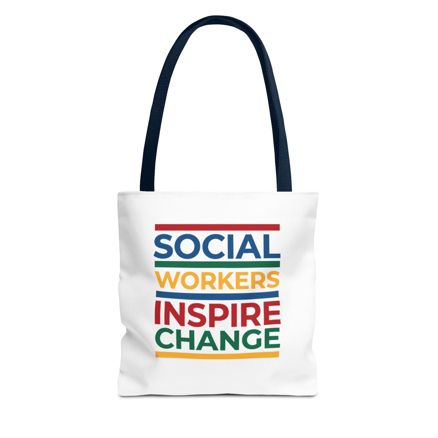 Social Worker Tote Bag — Inspirational "Social Workers Inspire Change" Two Side Design