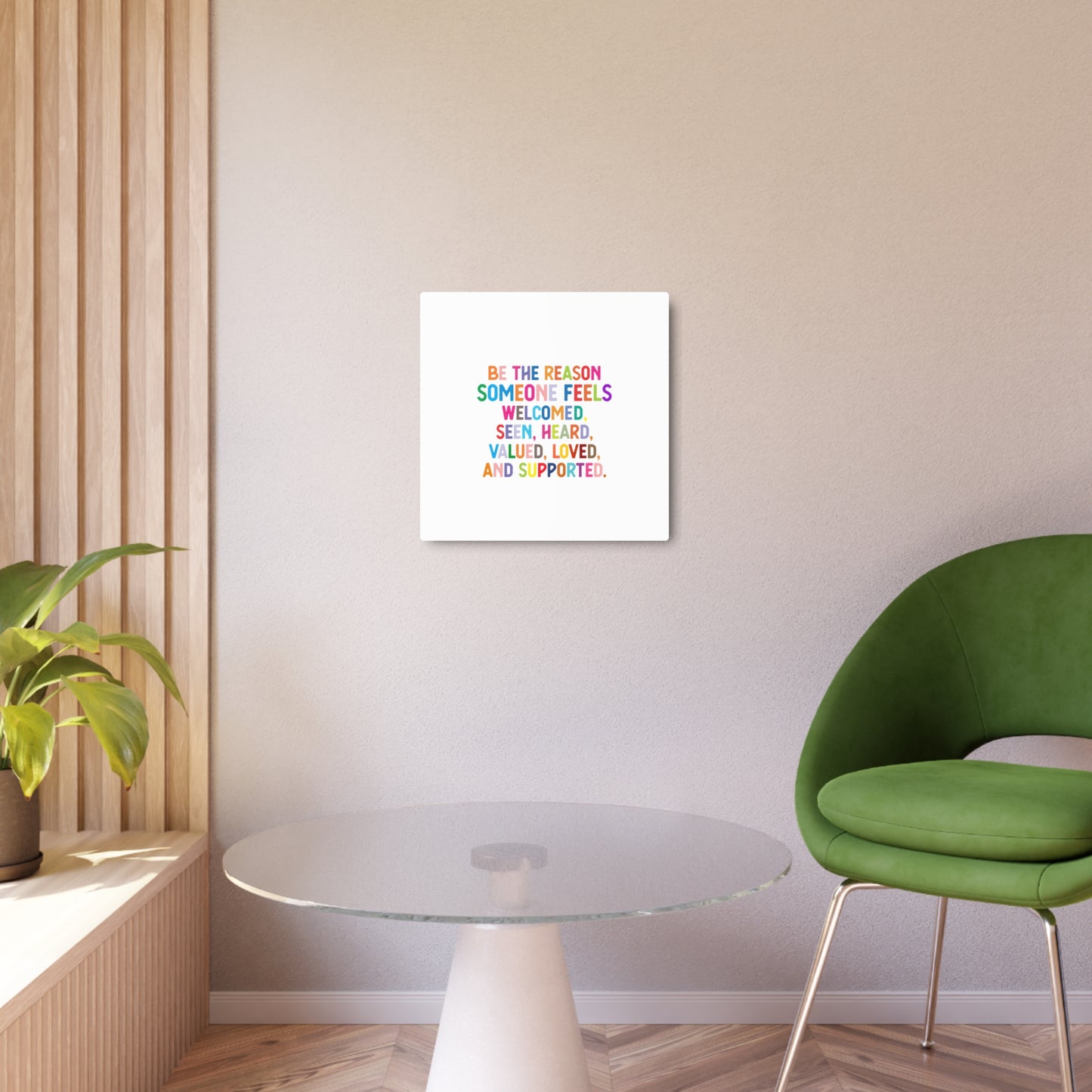 Metal Art Sign - "Be the Reason" Rainbow Inspirational Wall Decor - Social Work