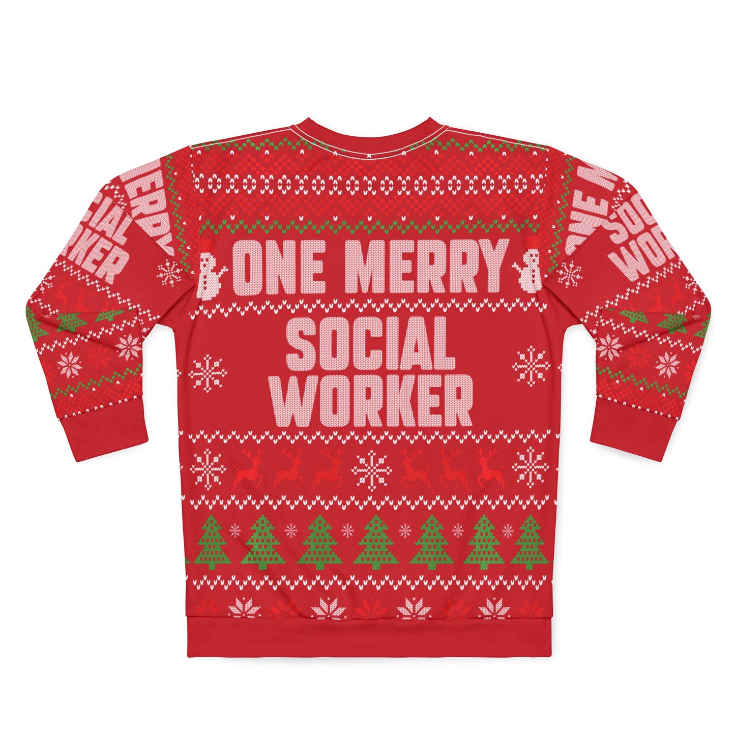 UNISEX - One Merry Social Worker Christmas Sweatshirt (RED)