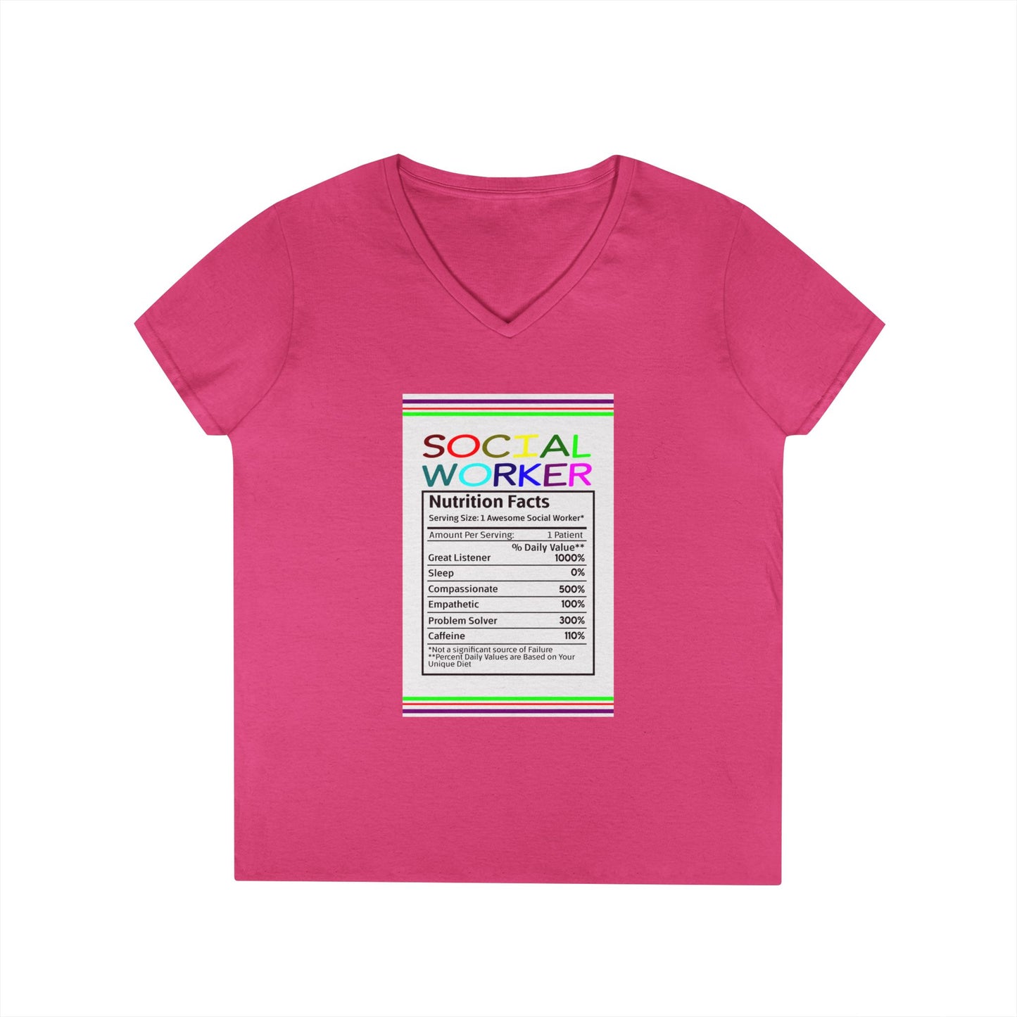 Social Worker Nutrition Facts V-Neck Tee — Women's Social Worker Gift