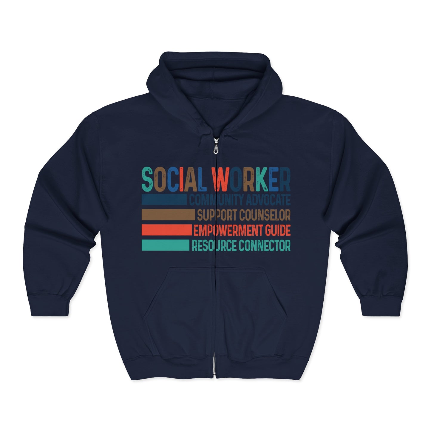Social Worker Full-Zip Hoodie —Retro & Fun!