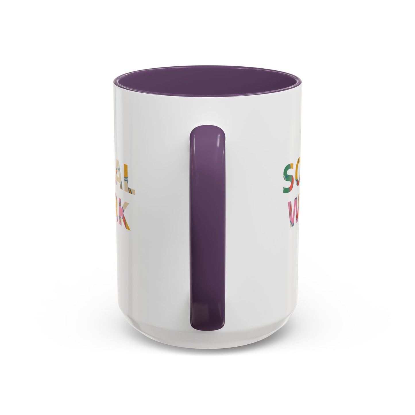 Social Work "Flower Letters" -Accent Mug - 15oz