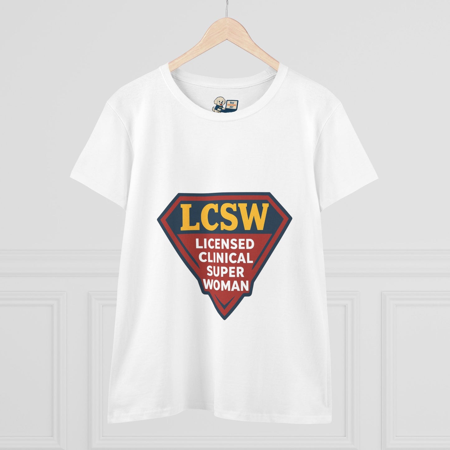 LCSW = Licensed Clinical Super Woman Tee – Saving the World, One Session at a Time Women's Midweight Cotton T-Shirt - Social Work