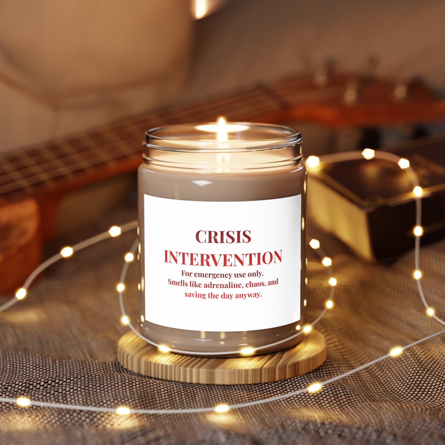 Crisis Intervention Scented Soy Candle — 9oz 'For Emergency Use Only'