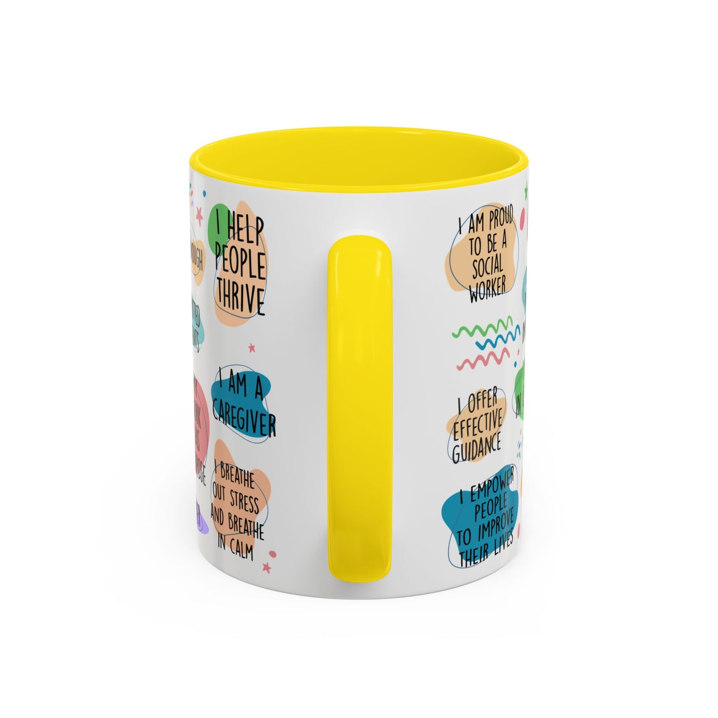 Social Worker Daily Affirmations Accent Coffee Mug — Inspirational -15oz