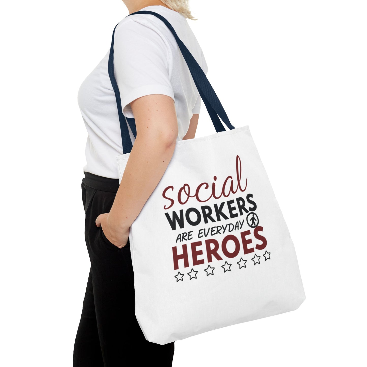 Social Worker Tote Bag — "Social Workers Are Everyday Heroes" / "Social Worker Change the World" Reusable Gift