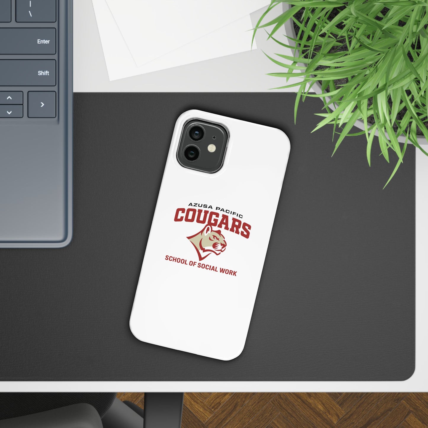 Azuza Pacific University - Slim I-Phone Case - School of Social Work (White)