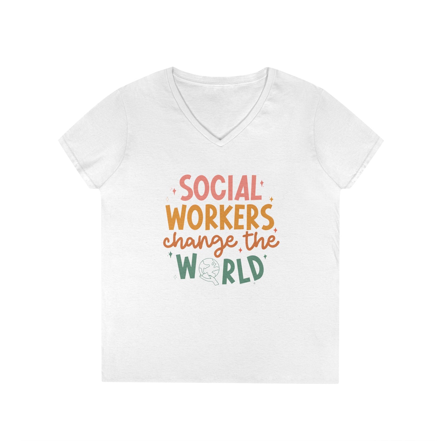 Social Workers Change the World V-Neck Tee