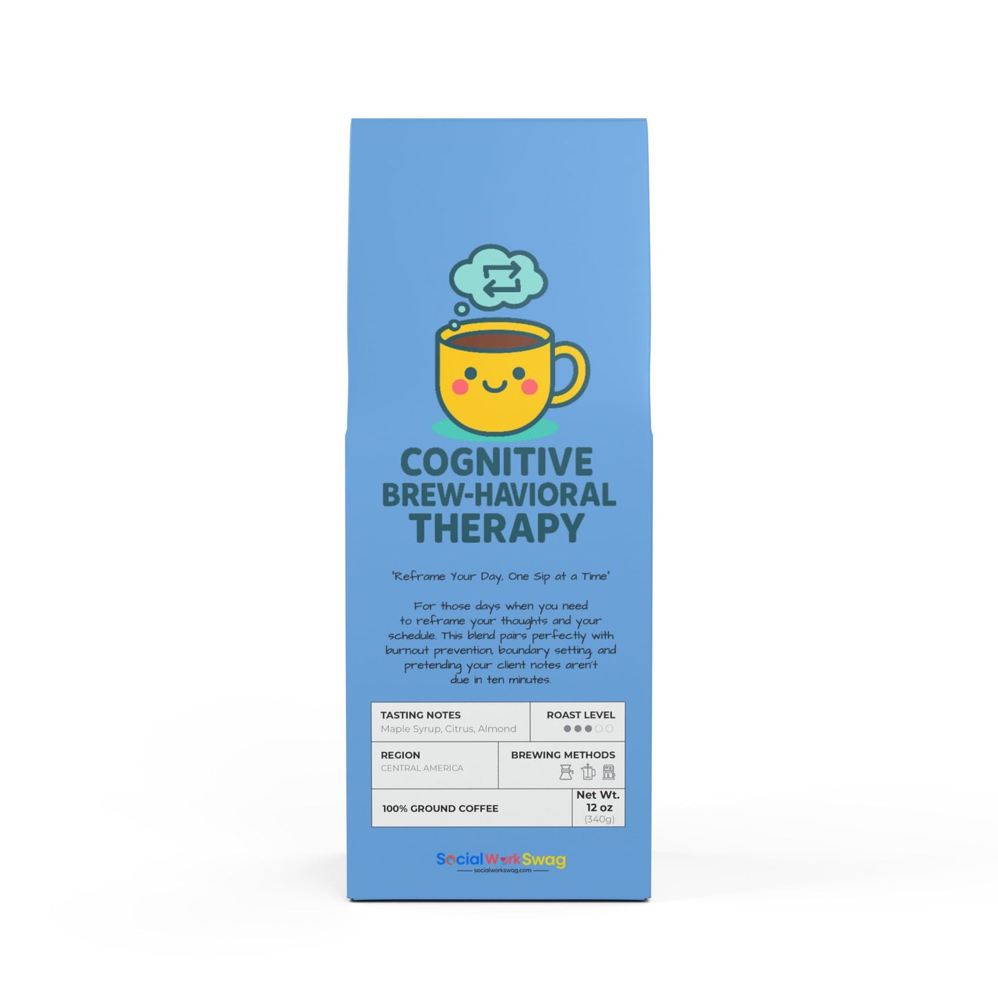 "Cognitive Brew-Havioral Therapy" Broken Top Coffee  -  Premium Coffee Grounds Blend (Medium Roast)