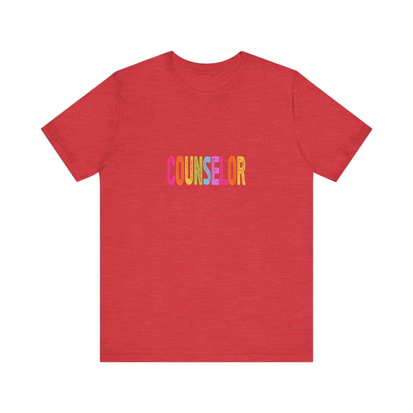 (Unisex) Counselor Rainbow Tee — Pastel 'COUNSELOR' Short Sleeve Shirt