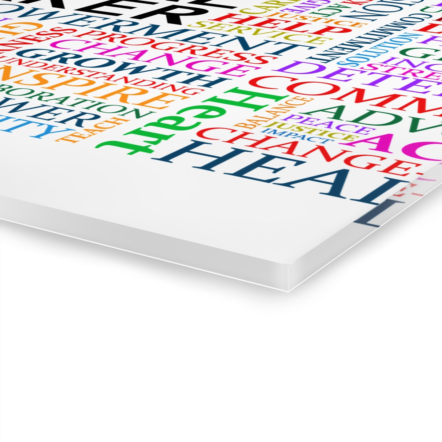 Social Worker Word Cloud Acrylic Print — Motivational Wall Art (French Cleat Hanging)