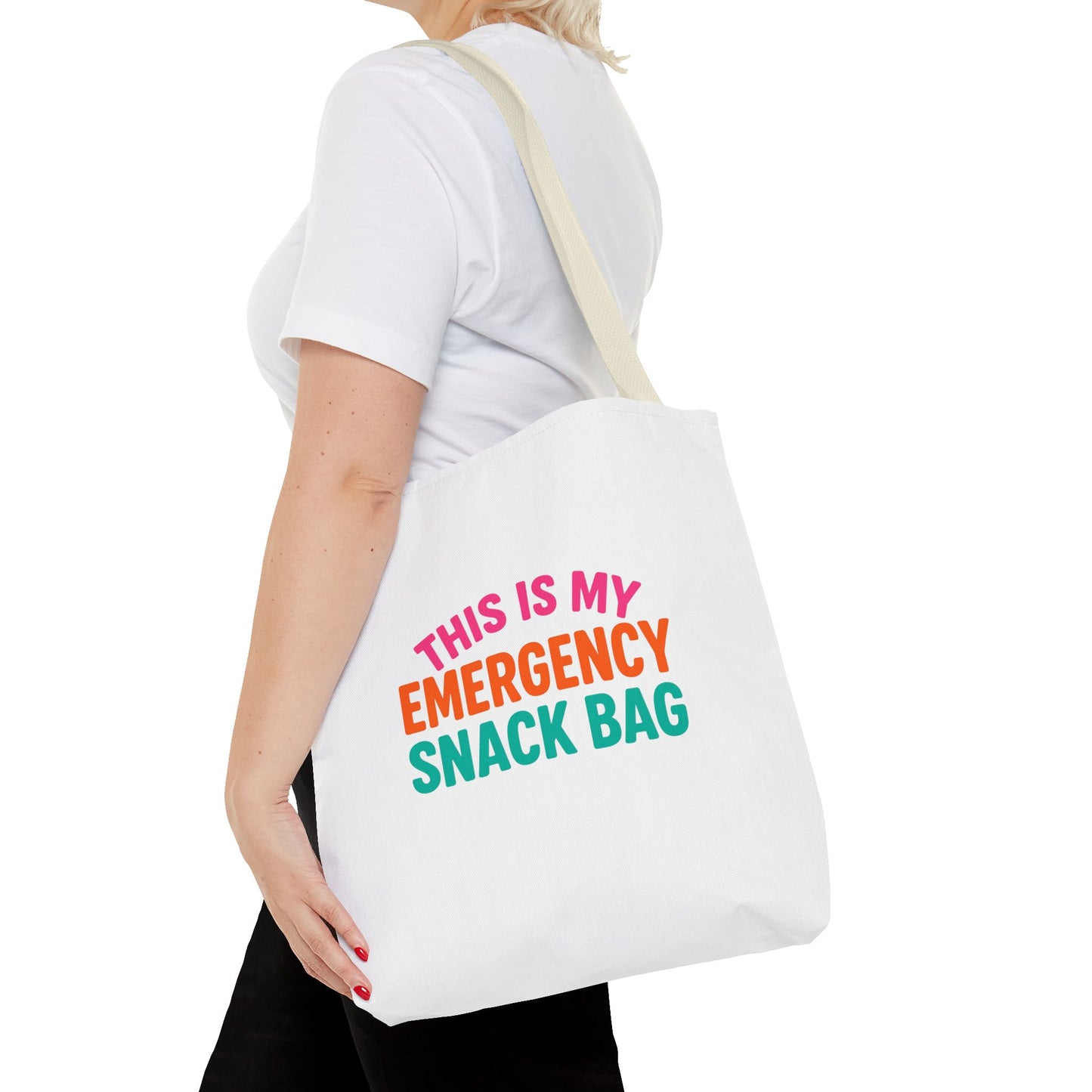 Snack Emergency Tote Bag — "This Is My Emergency Snack Bag" Cute Grocery/Everyday Carry (Social Work/Mental Health)