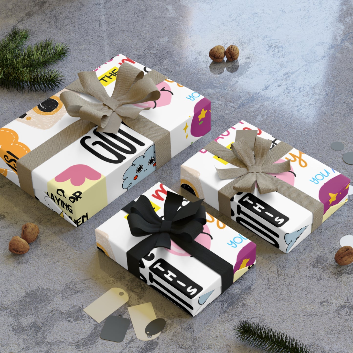 Inspirational Notes Gift Wrap Roll — Positive Quote Wrapping Paper for Christmas, Birthdays & Celebrations