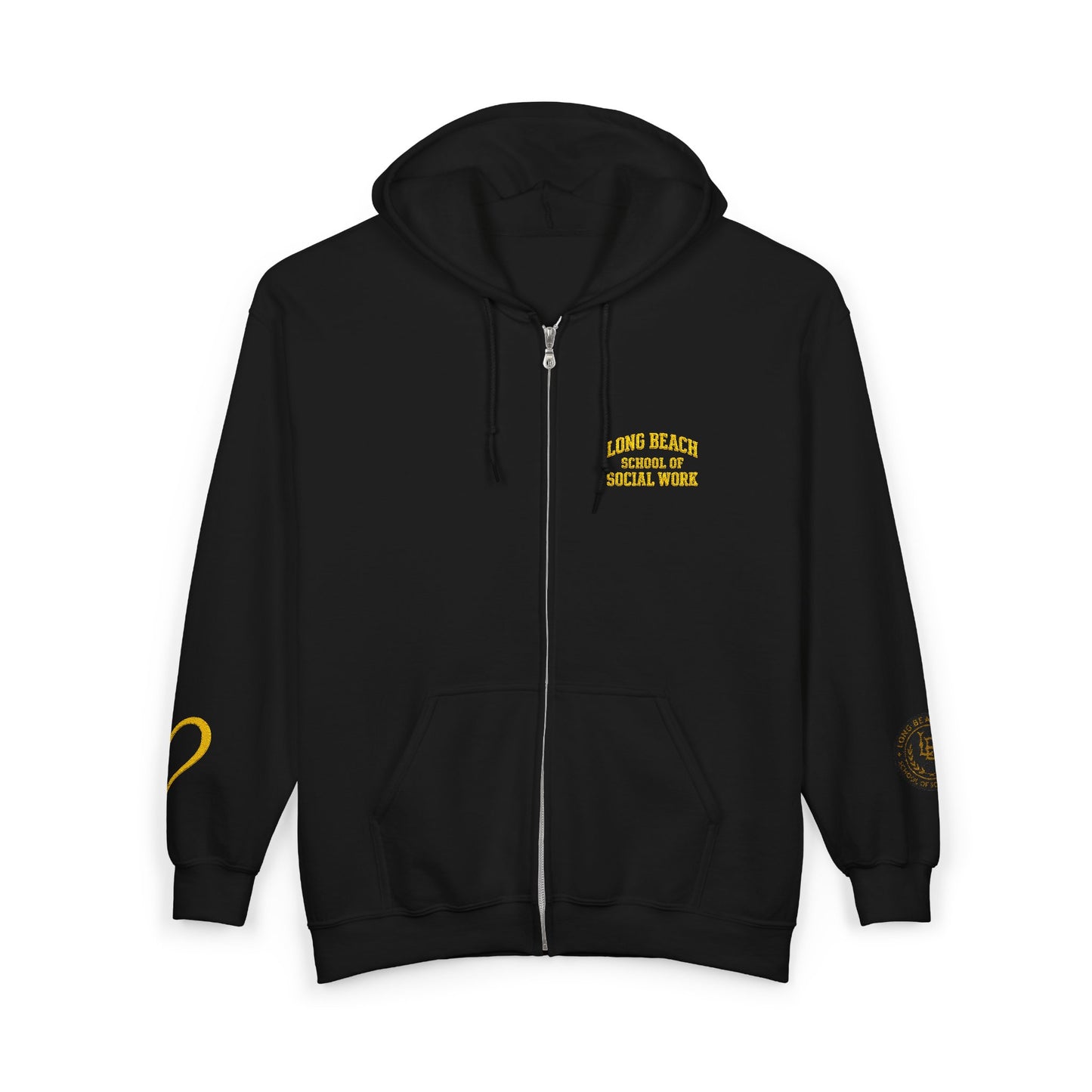 Cal State Long Beach- School of Social Work -Unisex Heavy Blend™ Full Zip Hooded Sweatshirt - Ultimate Comfort for Fans