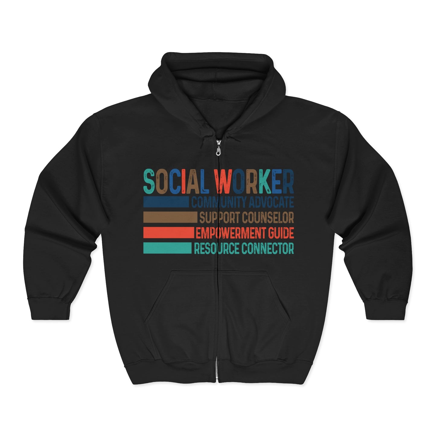 Social Worker Full-Zip Hoodie —Retro & Fun!