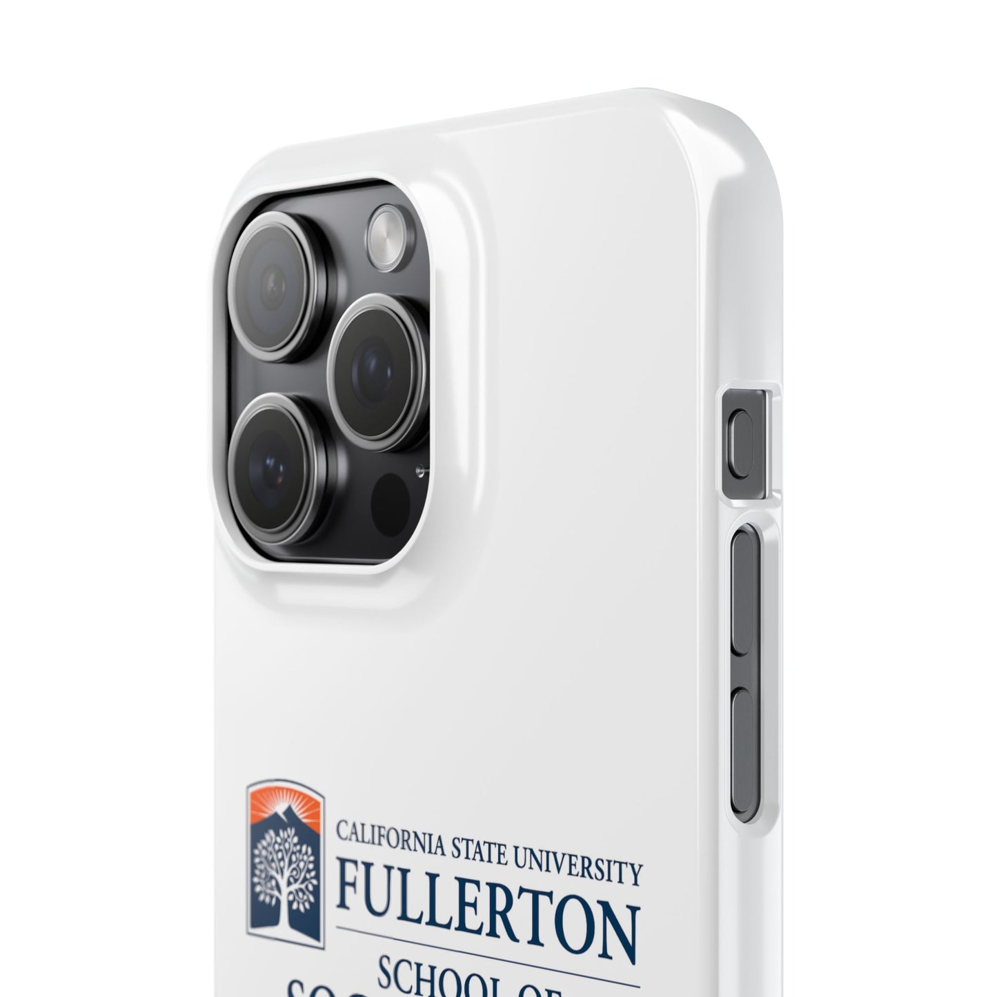 Cal State Fullerton University - Slim I-Phone Case - School of Social Work (White)