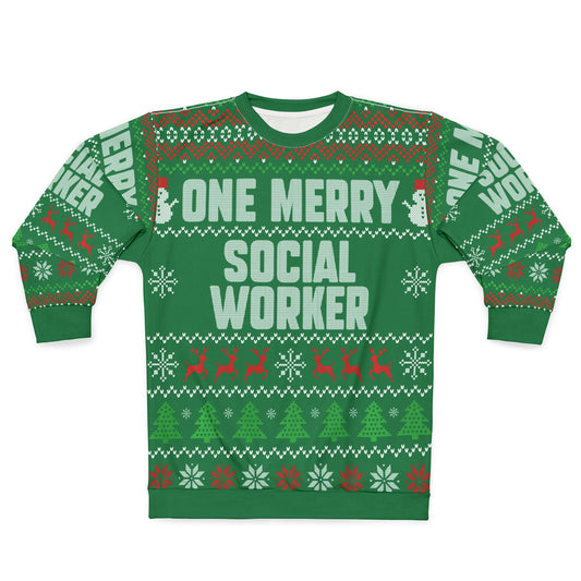 UNISEX-One Merry Social Worker Ugly Christmas Sweatshirt