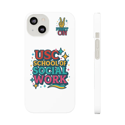 USC Trojans Slim I-Phone Case - School of Social Work - Glitter Style
