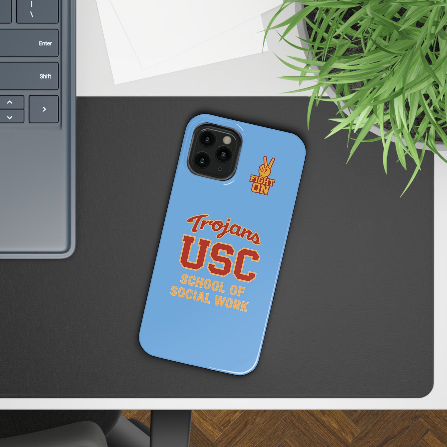 USC Trojans Slim I-Phone Case - School of Social Work (Light Blue)