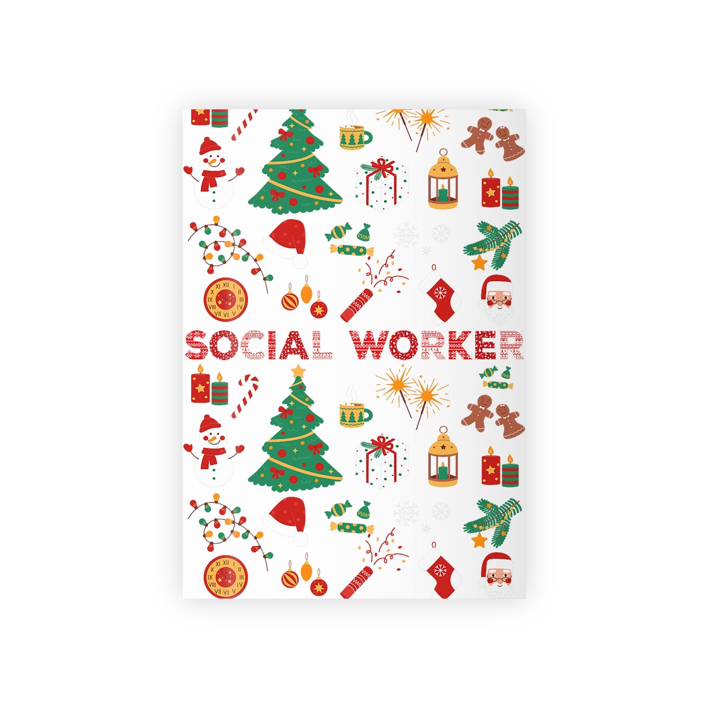 Social Worker Christmas Wrapping Paper Roll — Holiday Gift Wrap for Social Workers