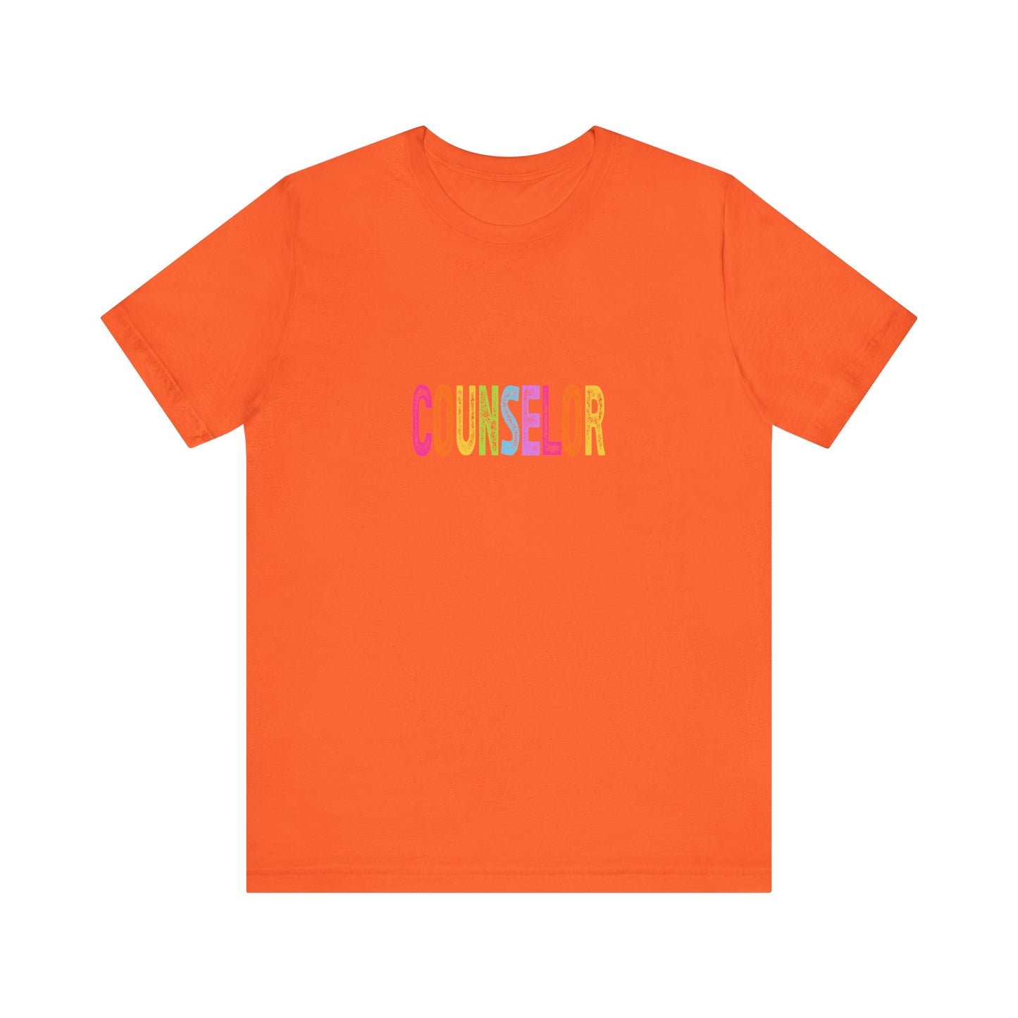 (Unisex) Counselor Rainbow Tee — Pastel 'COUNSELOR' Short Sleeve Shirt