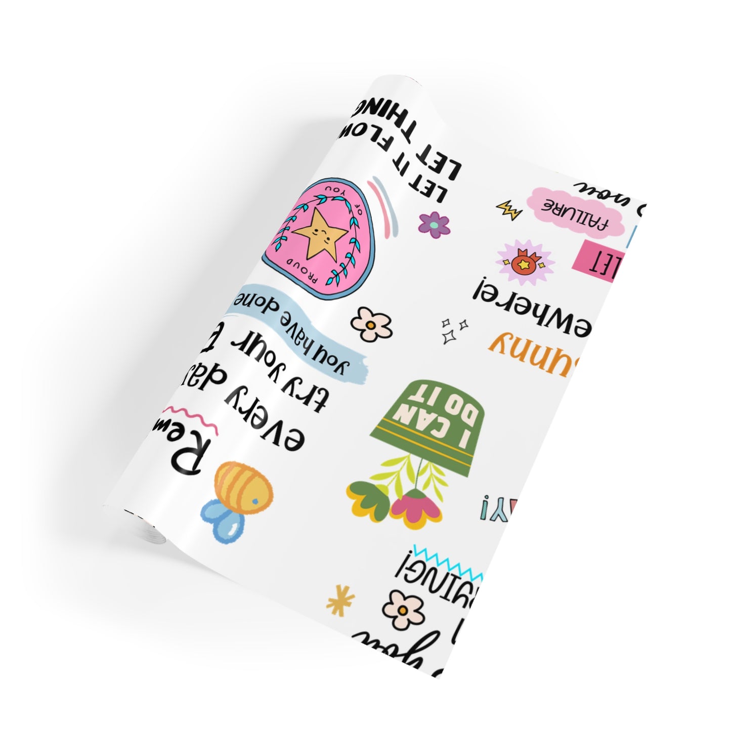 Inspirational Notes Gift Wrap Roll — Positive Quote Wrapping Paper for Christmas, Birthdays & Celebrations