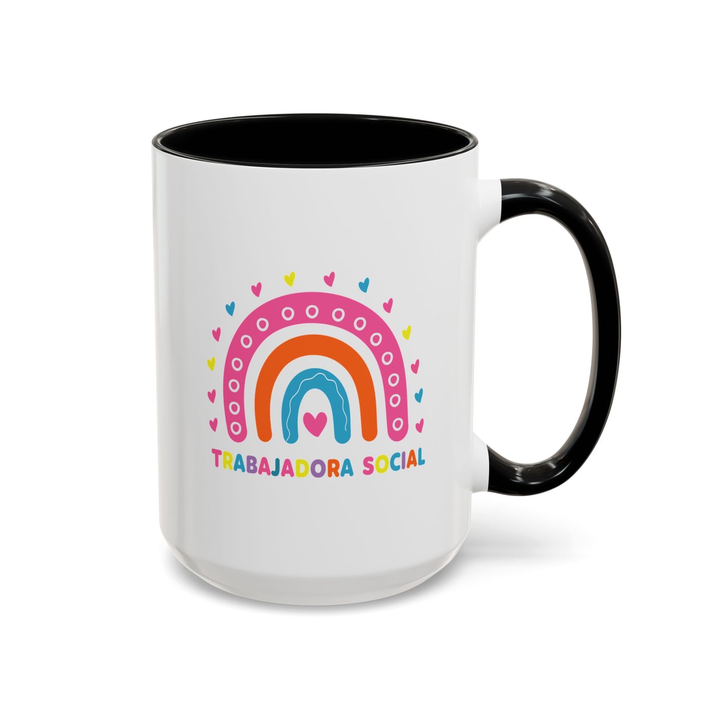 Accent Coffee Mug - 'Trabajadora Social' Colorful Rainbow Social Worker Gift (15 oz)