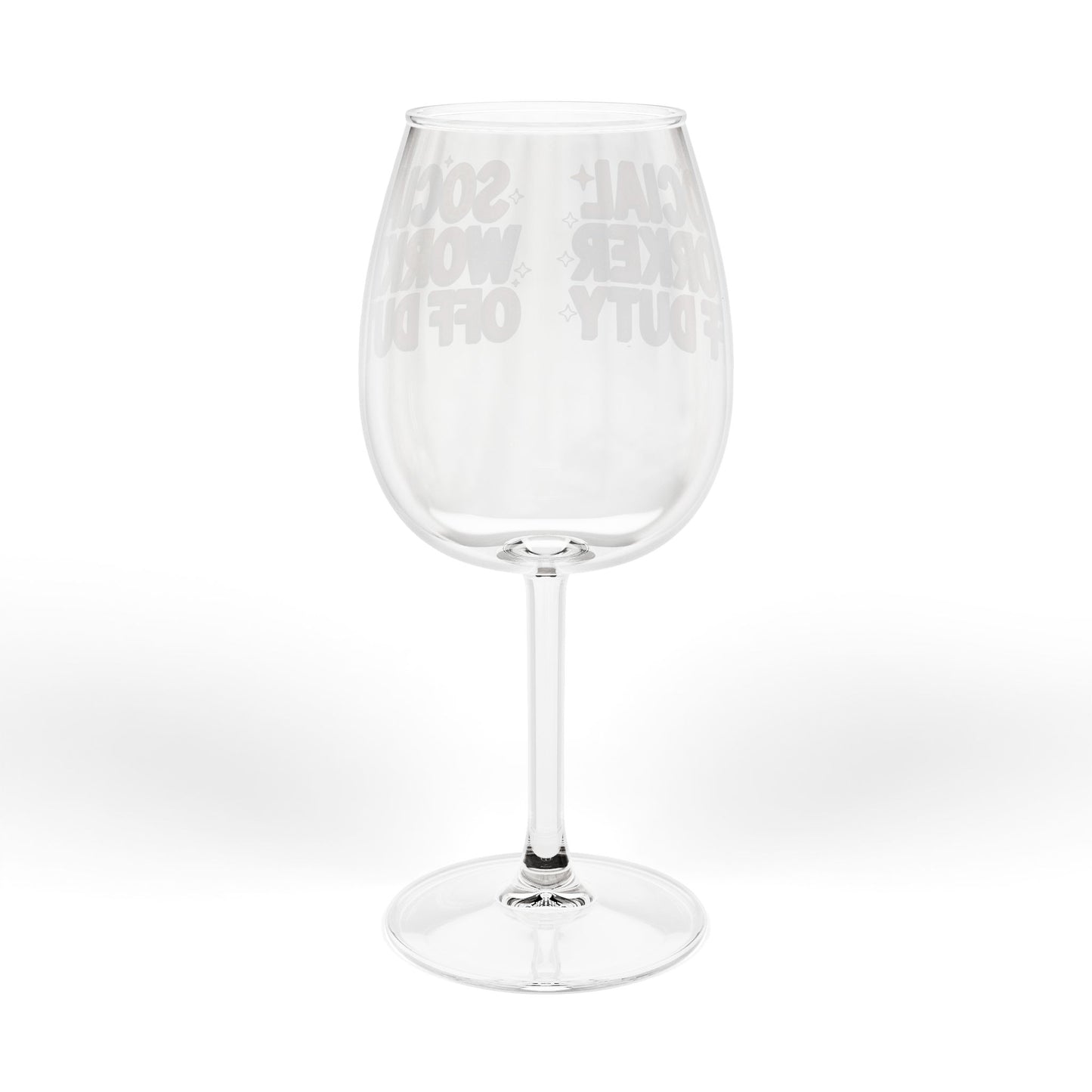 Social Worker Off Duty 12oz Wine Glass — Colorful Profession Appreciation Gift