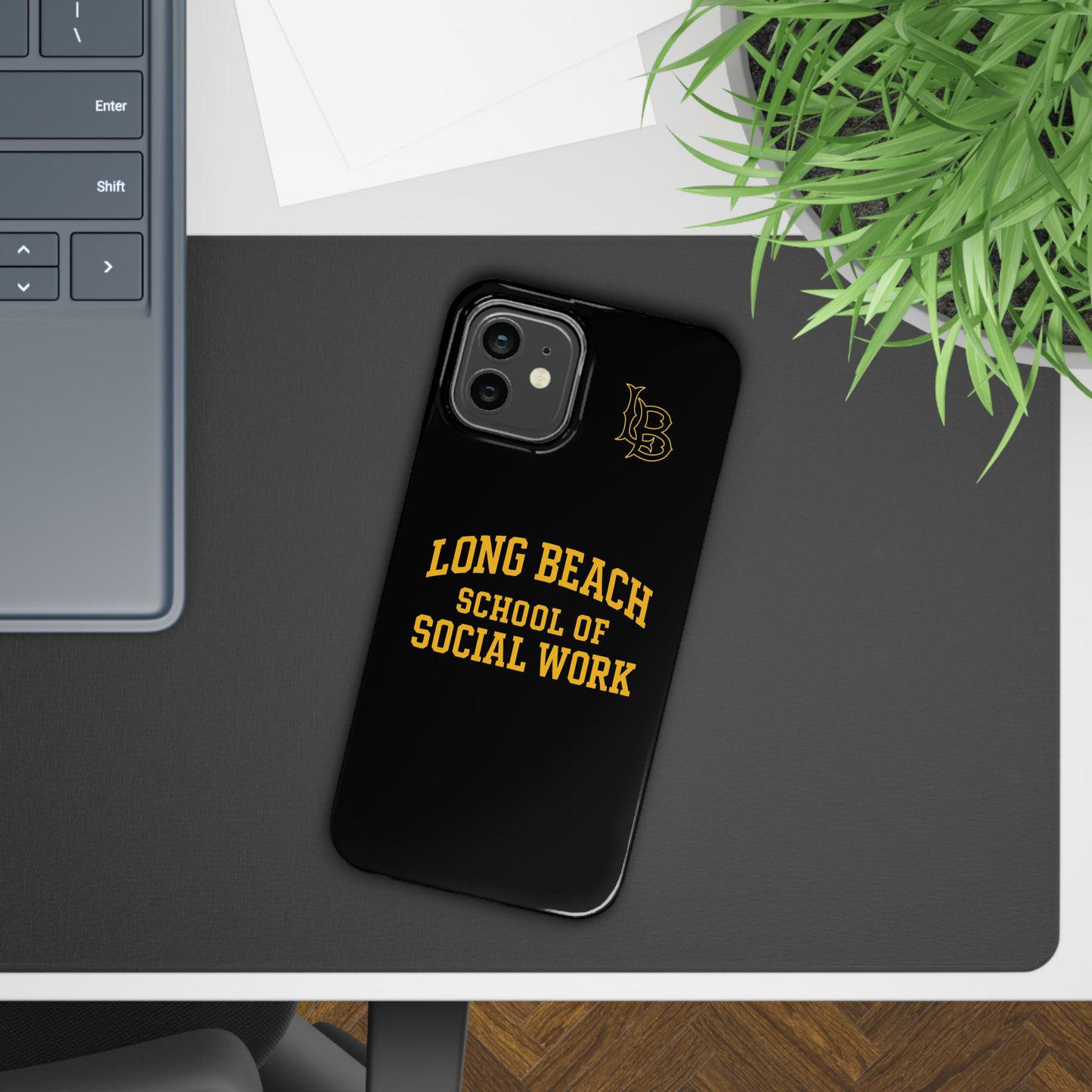 Long Beach State University - Slim I-Phone Case - School of Social Work (Black)