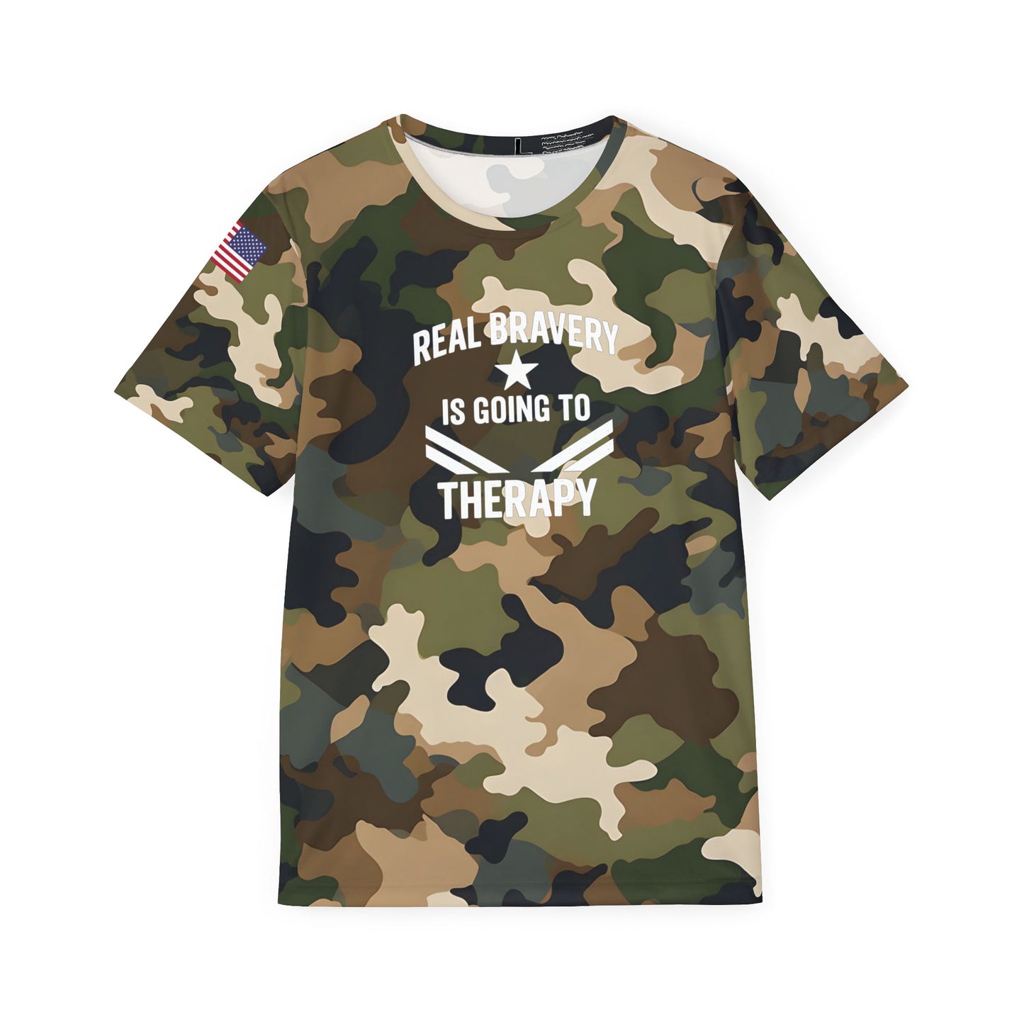 Military Social Work - Men's "Real Warriors Heal Their Minds Too" - Fatigue Camouflage Sports Jersey