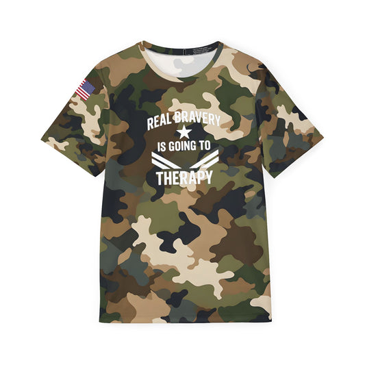 Military Social Work - Men's "Real Warriors Heal Their Minds Too" - Fatigue Camouflage Sports Jersey