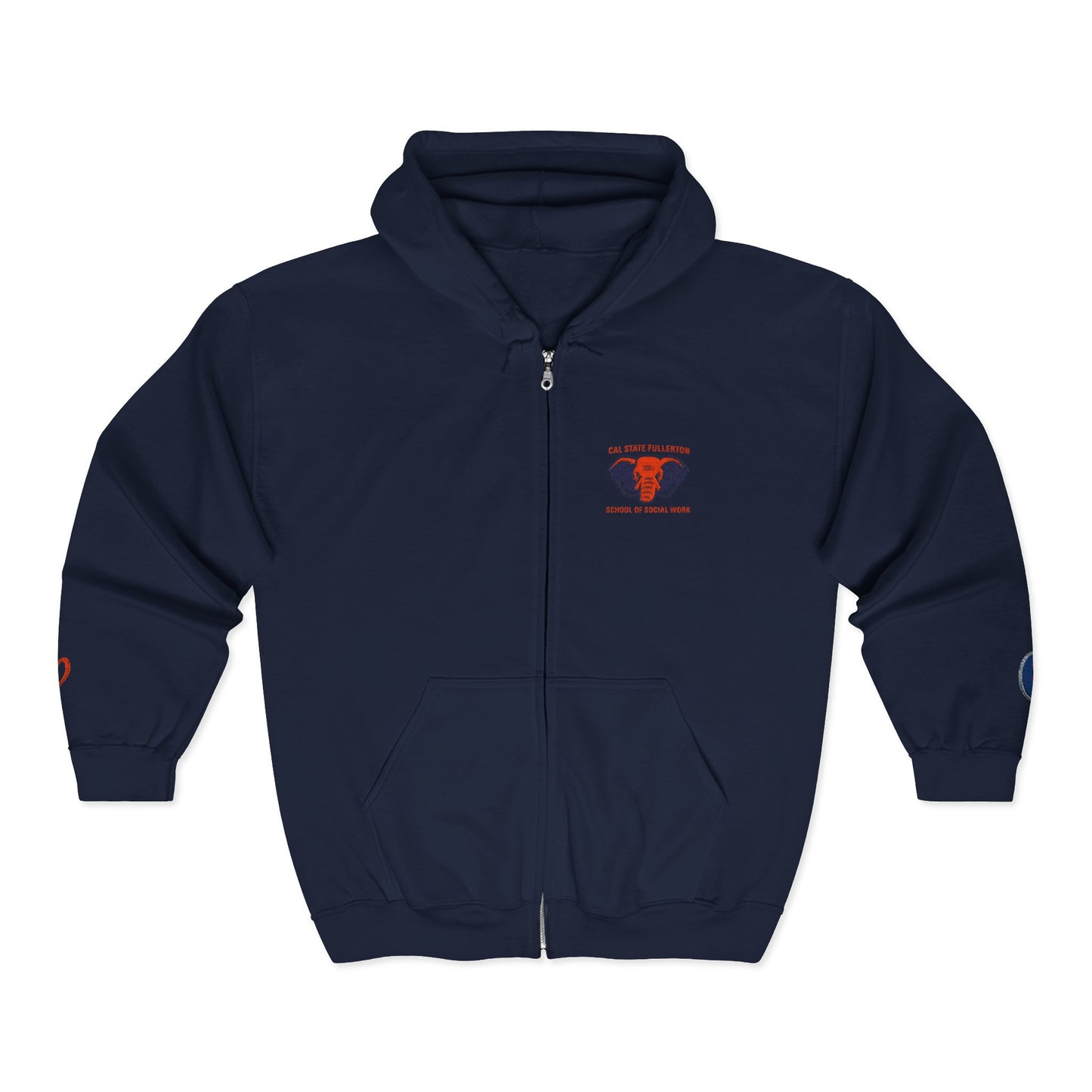 Cal State Fullerton- School of Social Work -Unisex Heavy Blend™ Full Zip Hooded Sweatshirt - Ultimate Comfort for Fans