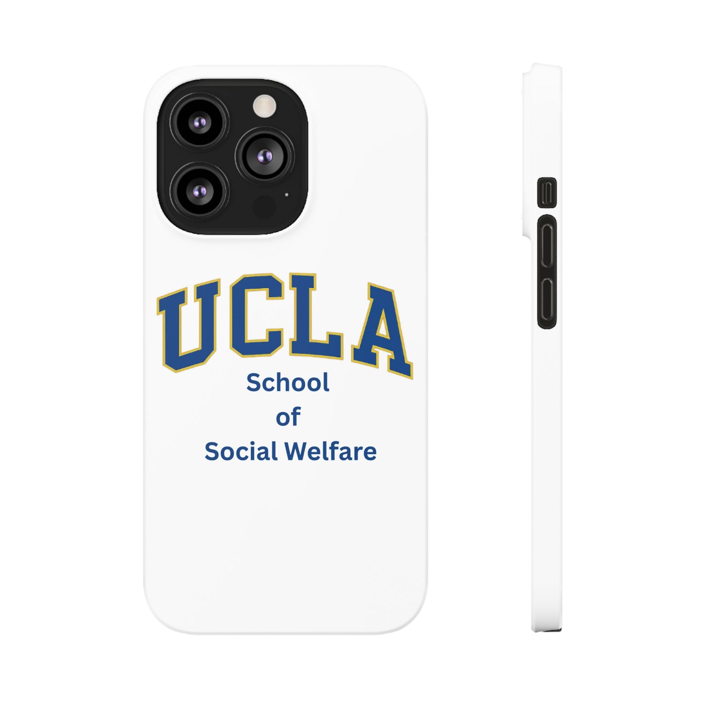 UCLA Slim I-Phone Case - School of Social Welfare-Text Logo (White)