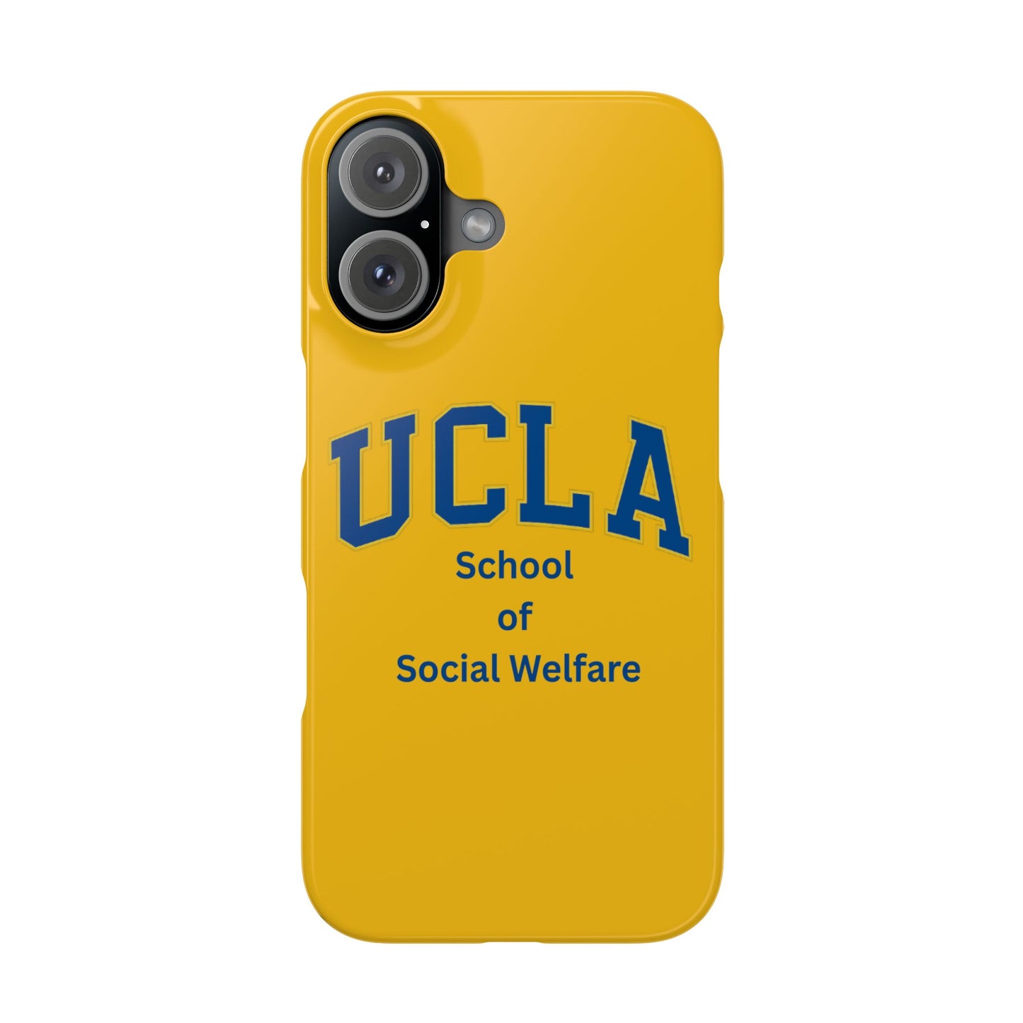UCLA Slim I-Phone Case - School of Social Welfare-Text Logo (Yellow)