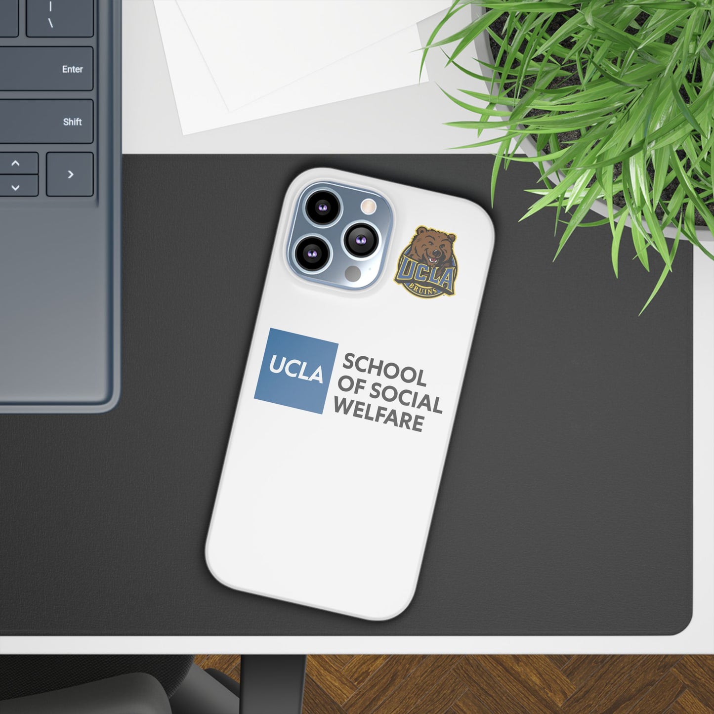 UCLA Slim I-Phone Case - School of Social Welfare (White)