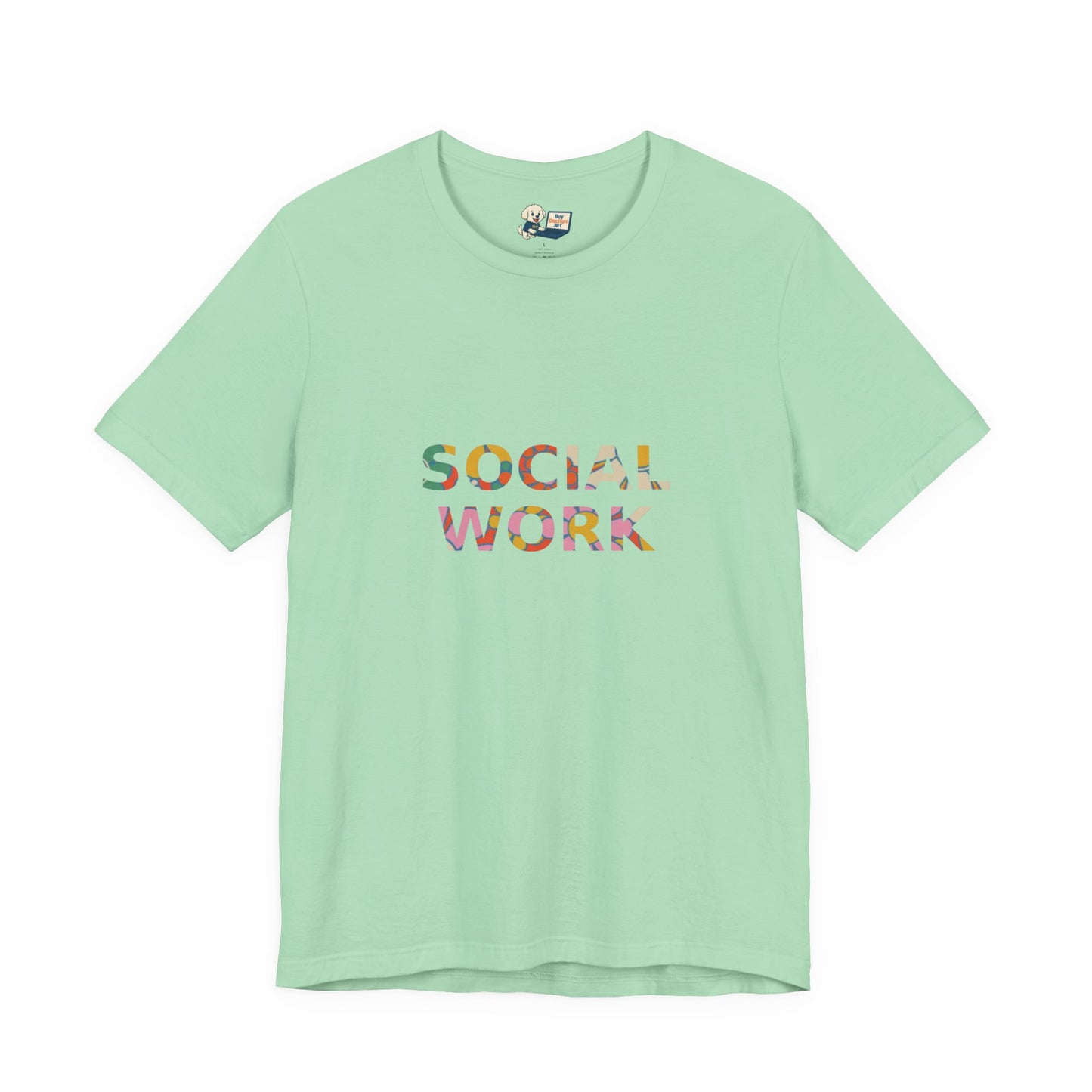 Social Work "Flower Letters" Unisex Jersey Tee - Fun & Quirky Design for Everyday Heroes