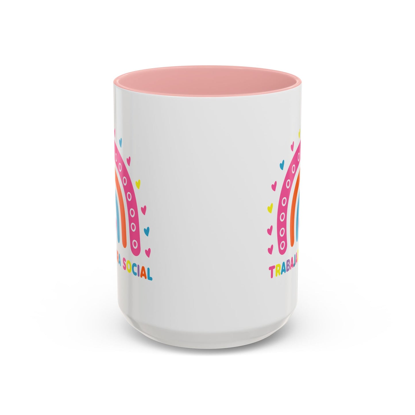 Accent Coffee Mug - 'Trabajadora Social' Colorful Rainbow Social Worker Gift (15 oz)