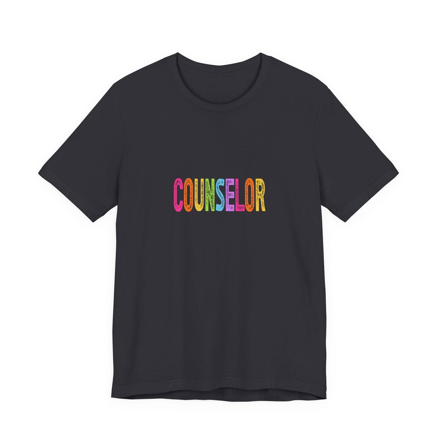 (Unisex) Counselor Rainbow Tee — Pastel 'COUNSELOR' Short Sleeve Shirt