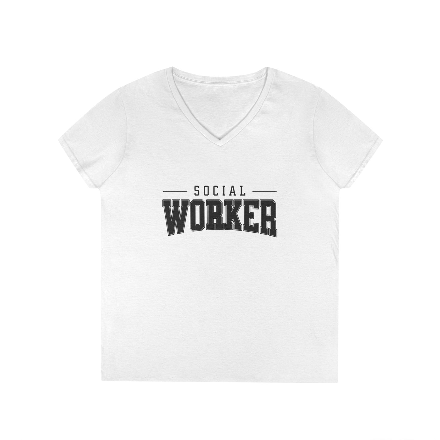 Social Worker Ladies' V-Neck T-Shirt — Casual Professional Gift for Social Work Professionals