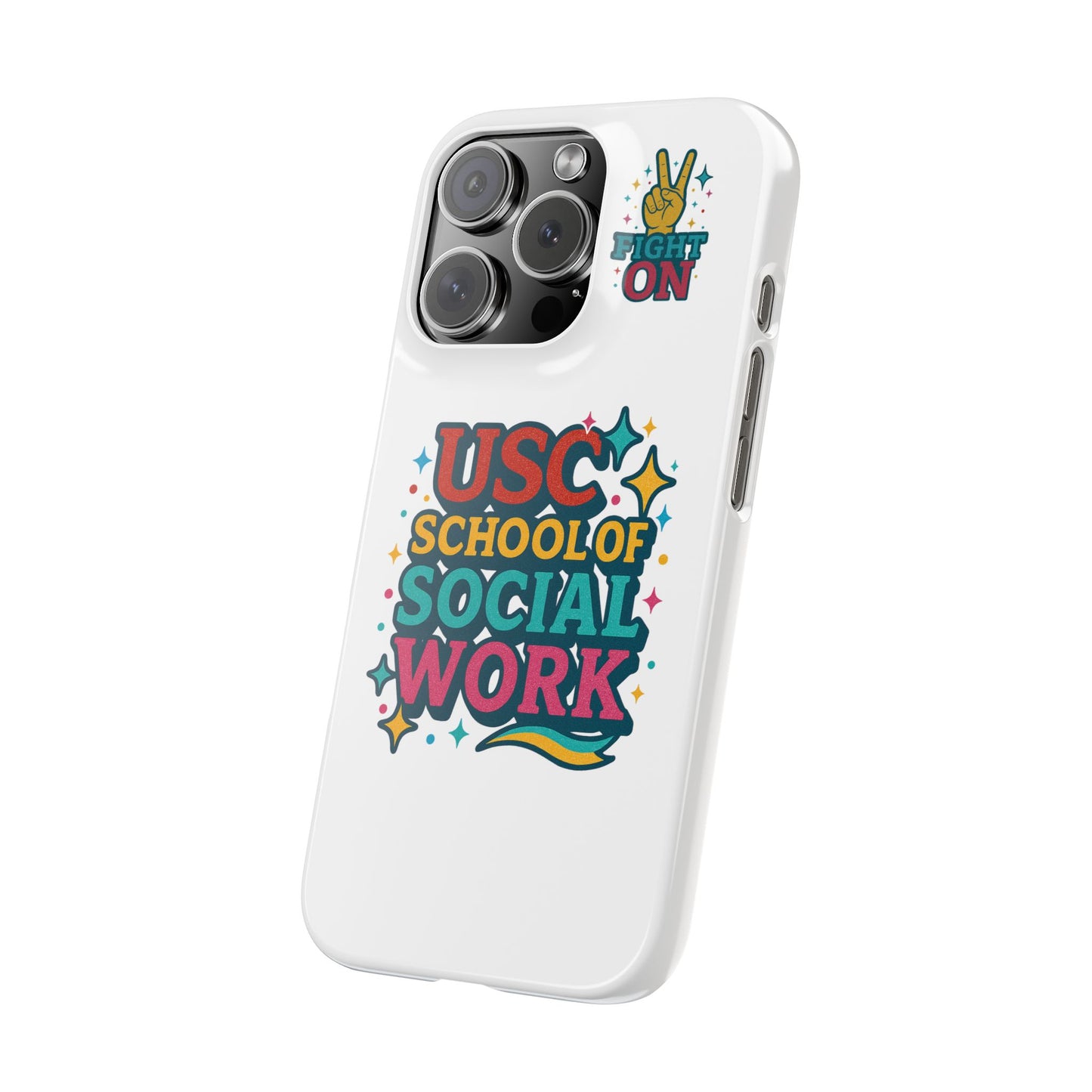 USC Trojans Slim I-Phone Case - School of Social Work - Glitter Style