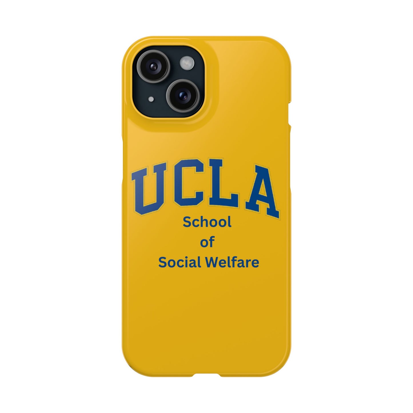 UCLA Slim I-Phone Case - School of Social Welfare-Text Logo (Yellow)