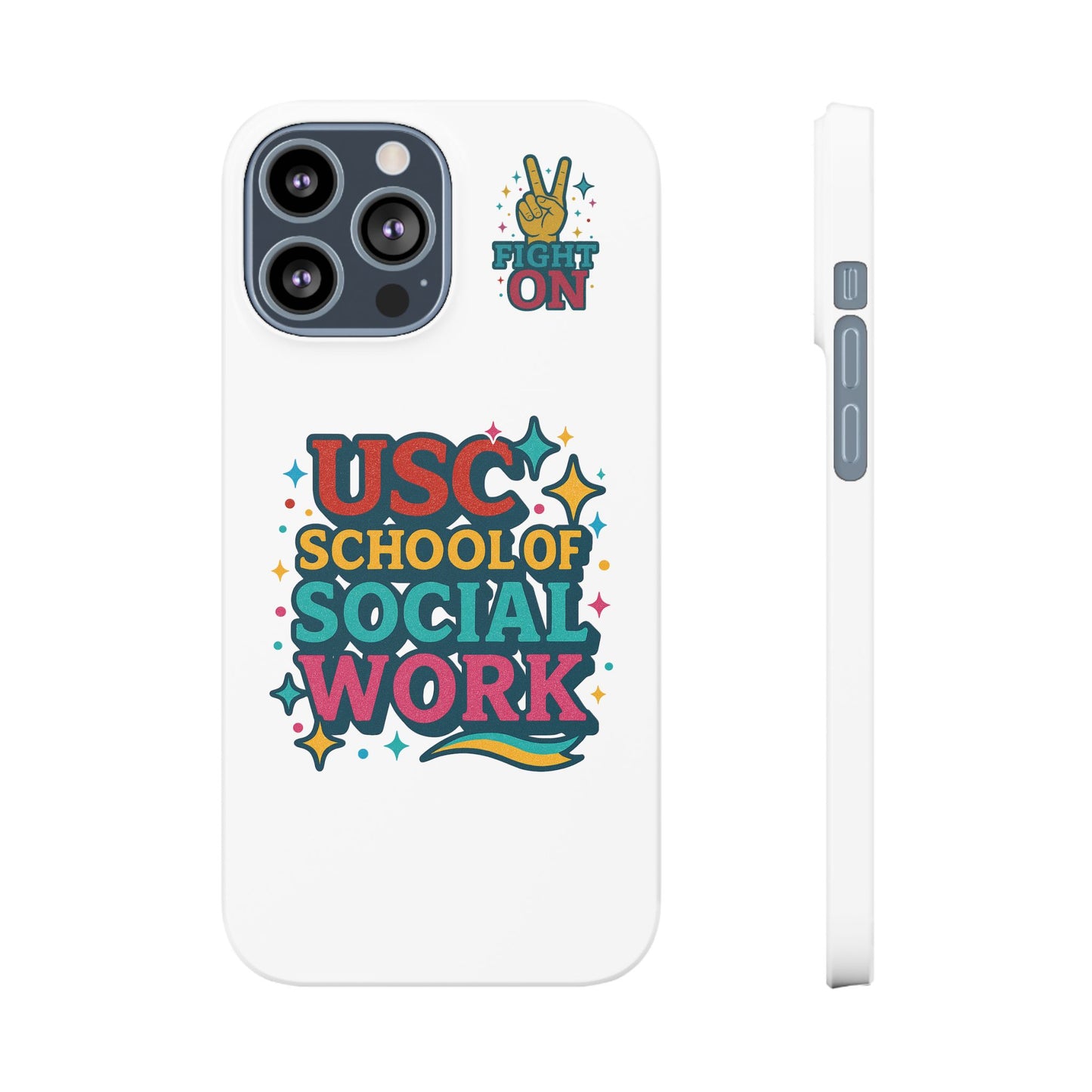 USC Trojans Slim I-Phone Case - School of Social Work - Glitter Style