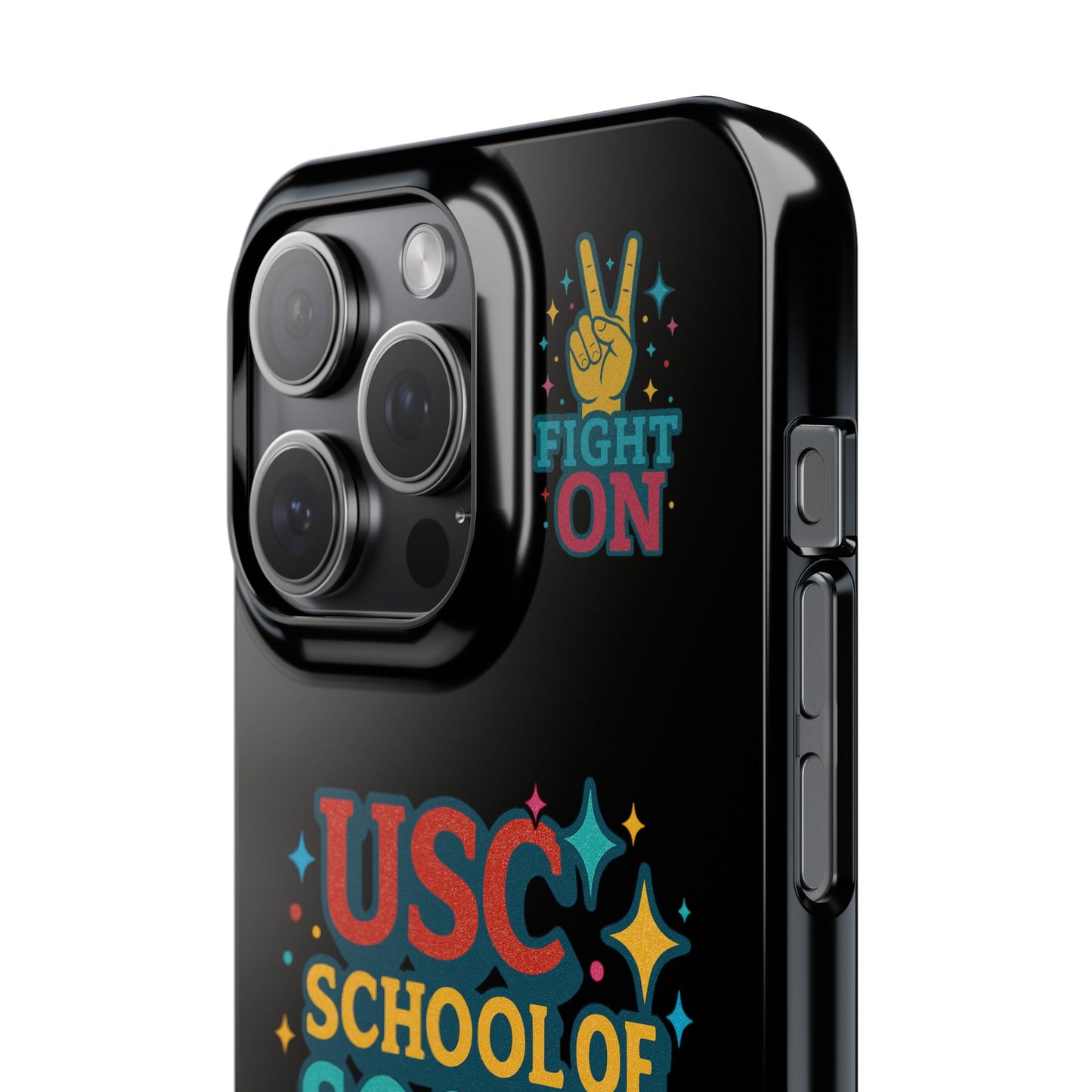 USC Trojans Slim I-Phone Case - School of Social Work - Glitter Style (Black)