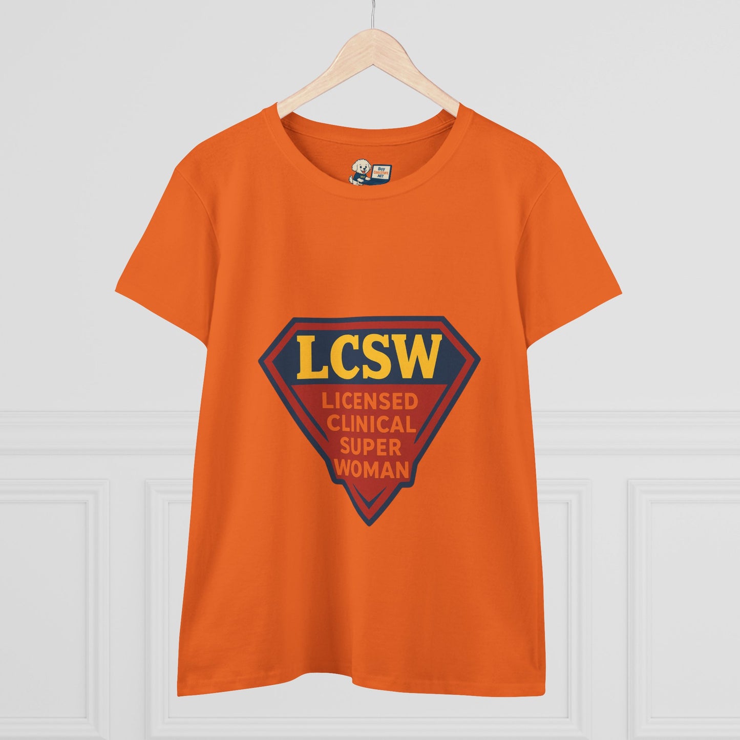 LCSW = Licensed Clinical Super Woman Tee – Saving the World, One Session at a Time Women's Midweight Cotton T-Shirt - Social Work