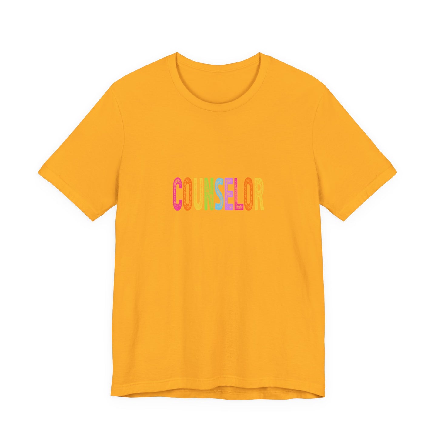 (Unisex) Counselor Rainbow Tee — Pastel 'COUNSELOR' Short Sleeve Shirt
