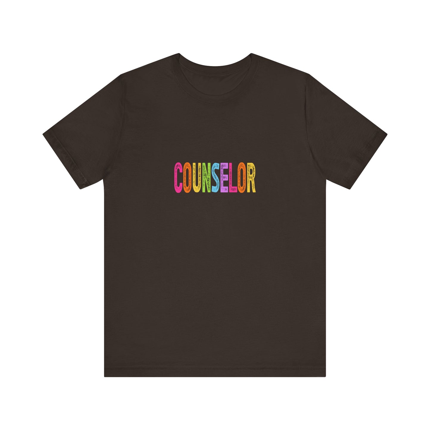 (Unisex) Counselor Rainbow Tee — Pastel 'COUNSELOR' Short Sleeve Shirt